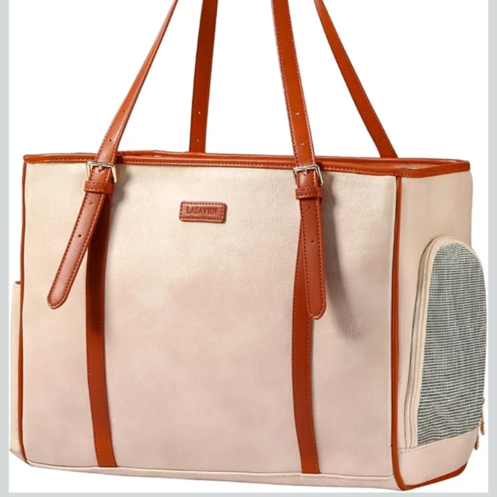 Fashion Dog Purse Pet Carrier Leather Bag for Small Dogs & Cats